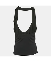 Pre-Owned Versace Women's Black Jersey Halter Neck Top