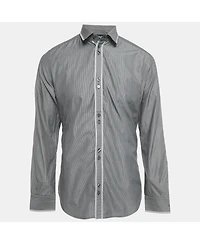 Pre-Owned Dolce & Gabbana Men's Grey Stripe Cotton Button Front Shirt