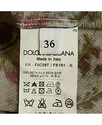 Pre-Owned Dolce & Gabbana Women's Floral Print Silk Ruche Shirt