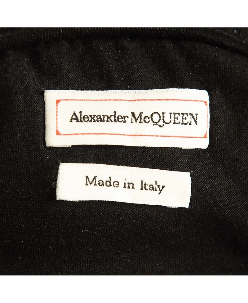 Pre-Owned Alexander Mcqueen Women's Black Logo Embroidered Cotton Knit Joggers