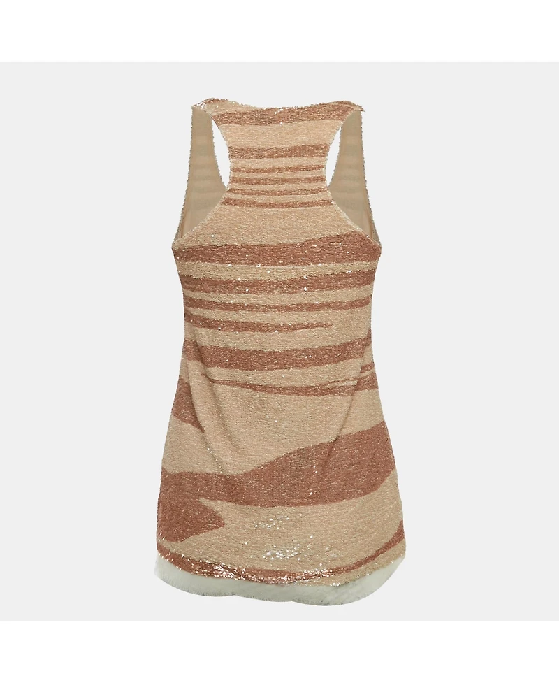 Pre-Owned Missoni Women's Beige Striped Sequin Tank Top