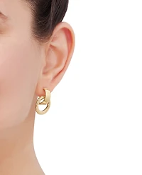Italian Gold Polished Door Knocker Drop Earrings in 14k Yellow Gold
