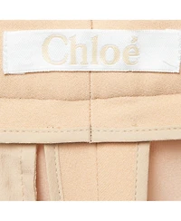 Pre-Owned Chloe Women's Light Beige Crepe Trousers