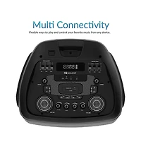 Supersonic 2×15" Bluetooth Light Show Party Speaker with Wireless Microphone and Remote