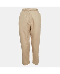 Pre-Owned Dolce & Gabbana Women's Beige Cotton Blend Trousers