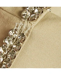 Pre-Owned Versace Women's Beige Studded Gabardine Cotton Capri Pants