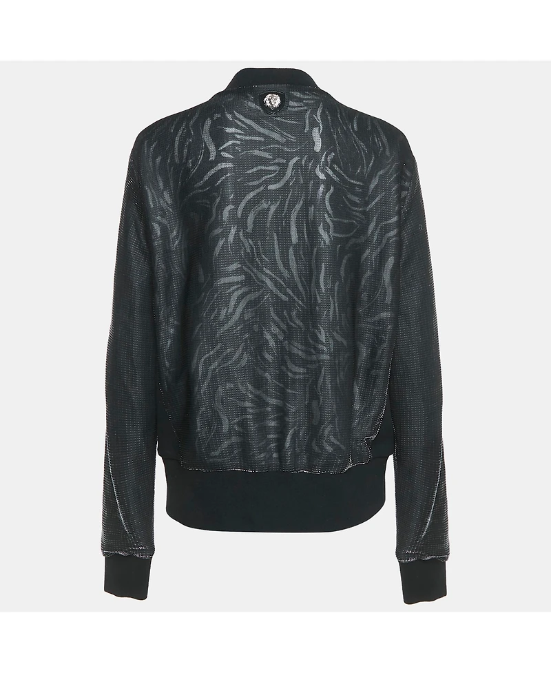Pre-Owned Versace Men's Black Mesh Zip-Up Jacket