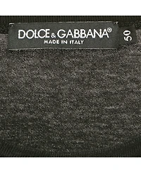 Pre-Owned Dolce & Gabbana Men's Black Logo Plaque Jersey Crewneck T-Shirt