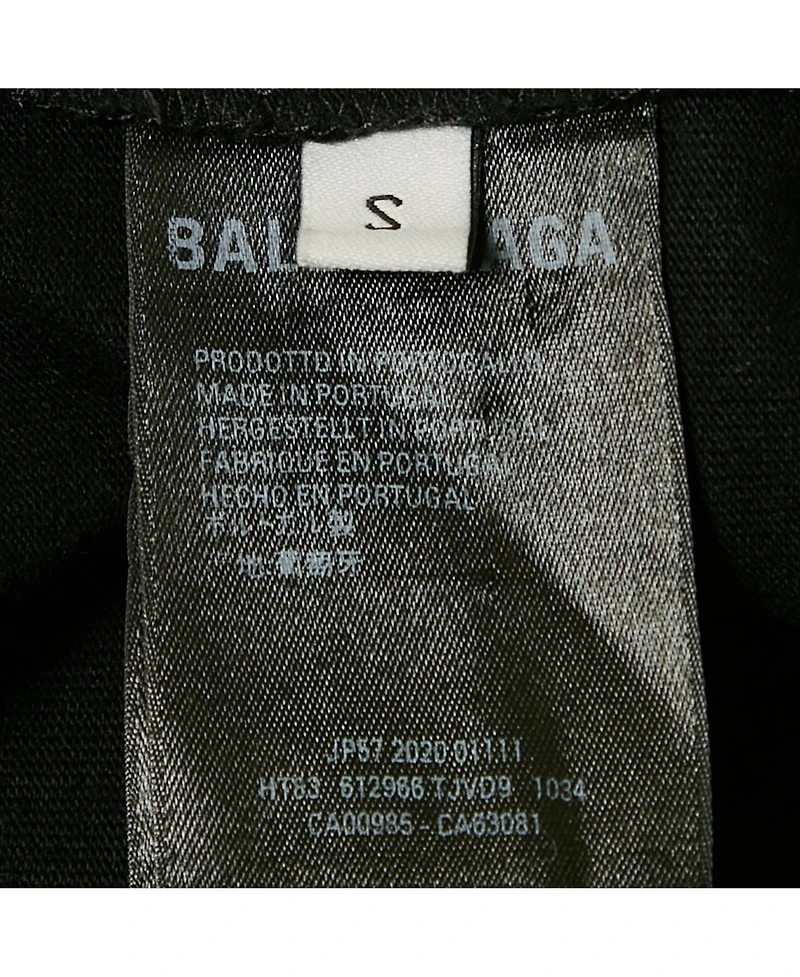 Pre-Owned Balenciaga Men's Black Cotton Knit Crew Neck T-Shirt