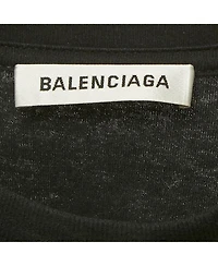 Pre-Owned Balenciaga Men's Black Logo Print Cotton T-Shirt