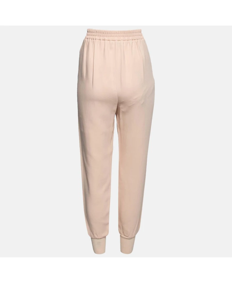 Pre-Owned Stella Mccartney Women's Light Pink Crepe Rib Knit Trimmed Pants