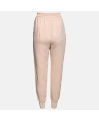 Pre-Owned Stella Mccartney Women's Light Pink Crepe Rib Knit Trimmed Pants