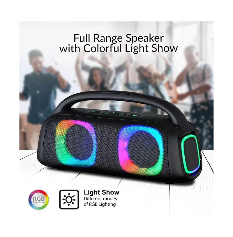 Portable Bluetooth Speaker with Rgb Light Effects and Remote Control