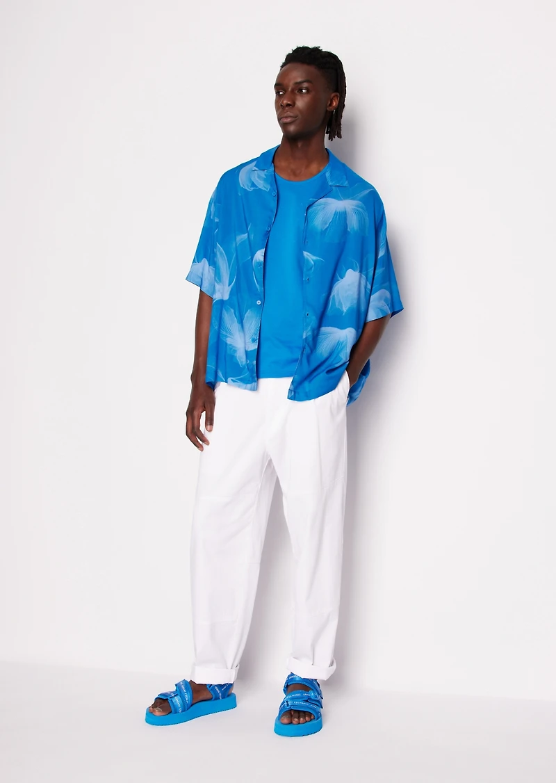 A|X Armani Exchange Men's Boxy-Fit Floral Graphic Shirt