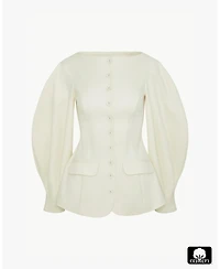 WeWoreWhat Women's Cocoon Sleeve Peplum Blazer