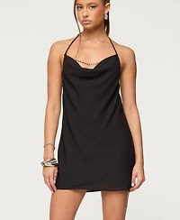 Edikted Women's Bead Backless Cowl Neck Mini Dress