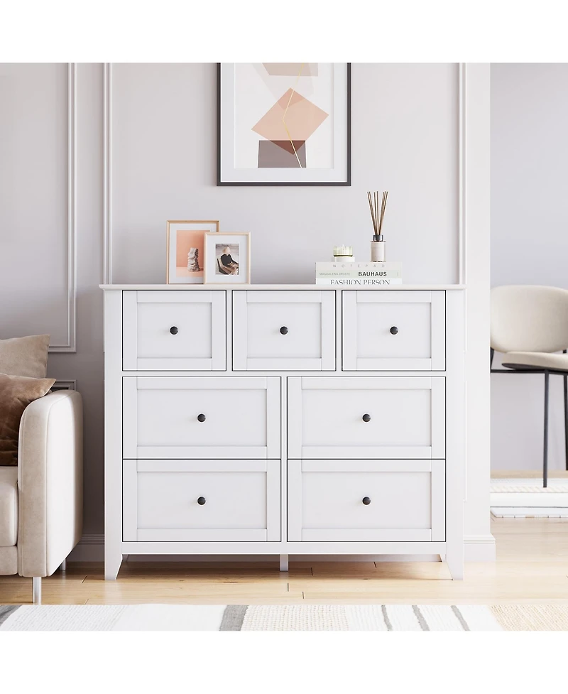 gaomon 7 Drawers Dresser for Bedroom, Farmhouse Wood Dressers & Chest of Drawers for Clothes