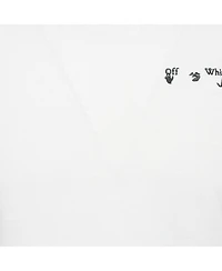 Pre-Owned Off-White Men's White Logo Embroidered Jersey T-Shirt