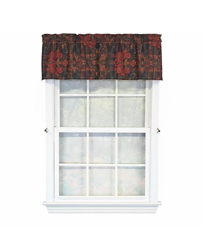 Rlf Home 100% Cotton High Quality Espadas Tailored Window Valance with 1.5" Rod Pocket 50" W X 12" L Burgundy