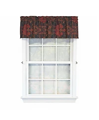 Rlf Home 100% Cotton High Quality Espadas Tailored Window Valance with 1.5" Rod Pocket 50" W X 12" L Burgundy