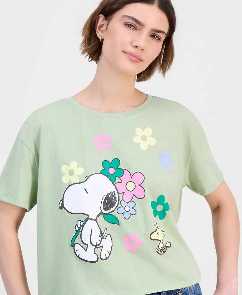 Grayson Threads, The Label Juniors' Snoopy Floral Graphic T-Shirt
