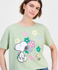 Grayson Threads, The Label Juniors' Snoopy Floral Graphic T-Shirt