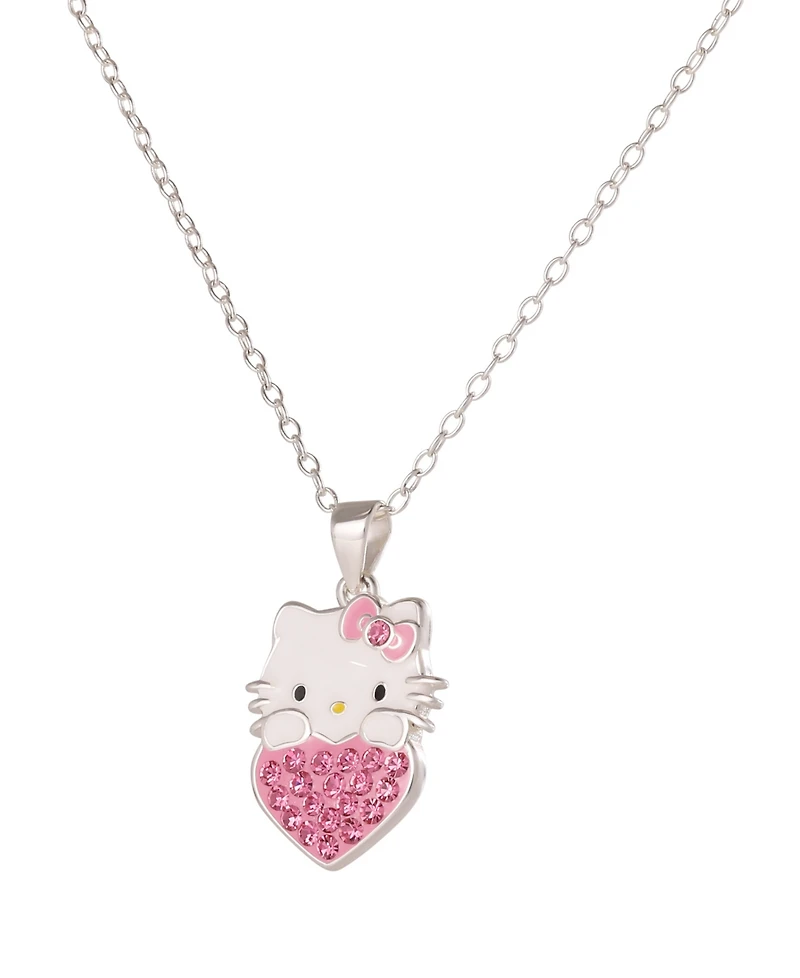 Macy's Hello Kitty Cubic Zirconia Necklace and Earrings Set in Sterling Silver
