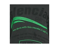 Pre-Owned Balenciaga Women's Grey Printed Rib Knit Oversized Sweater