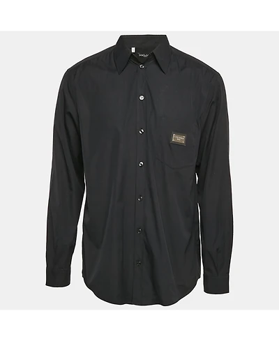 Pre-Owned Dolce & Gabbana Men's Black Cotton Long Sleeve Shirt