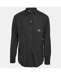 Pre-Owned Dolce & Gabbana Men's Black Cotton Long Sleeve Shirt
