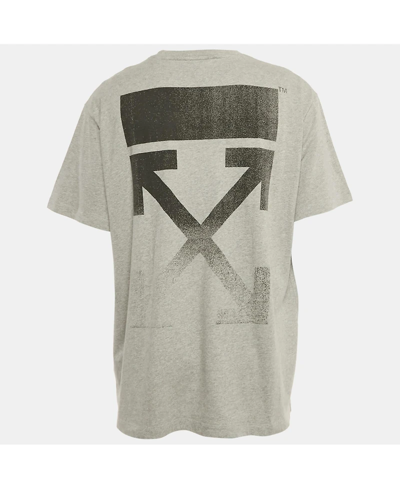 Pre-Owned Off-White Men's Grey Faded Arrow Print Jersey T-Shirt