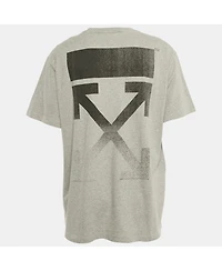 Pre-Owned Off-White Men's Grey Faded Arrow Print Jersey T-Shirt
