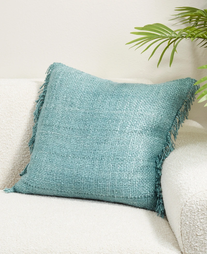 Saro Lifestyle Fringe Poly Filled Decorative Pillow