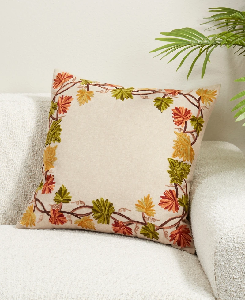 Saro Lifestyle Golden Grove Leaf Down Filled Decorative Pillow