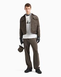 A|X Armani Exchange Men's Short Sleeve Crewneck Building Graphic T-Shirt