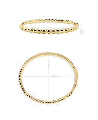Devata Beaded Ball Bangle Bracelet in Gold Plated Sterling Silver, Size Medium