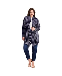Avenue Women's Striped Cascade Cardigan