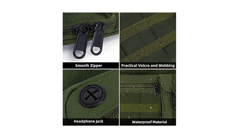 Batfox Tactical Chest Pack: Lightweight Water-Resistant Running Bag For Outdoor Sports & Hiking Edc - Men & Women (Olive Green).