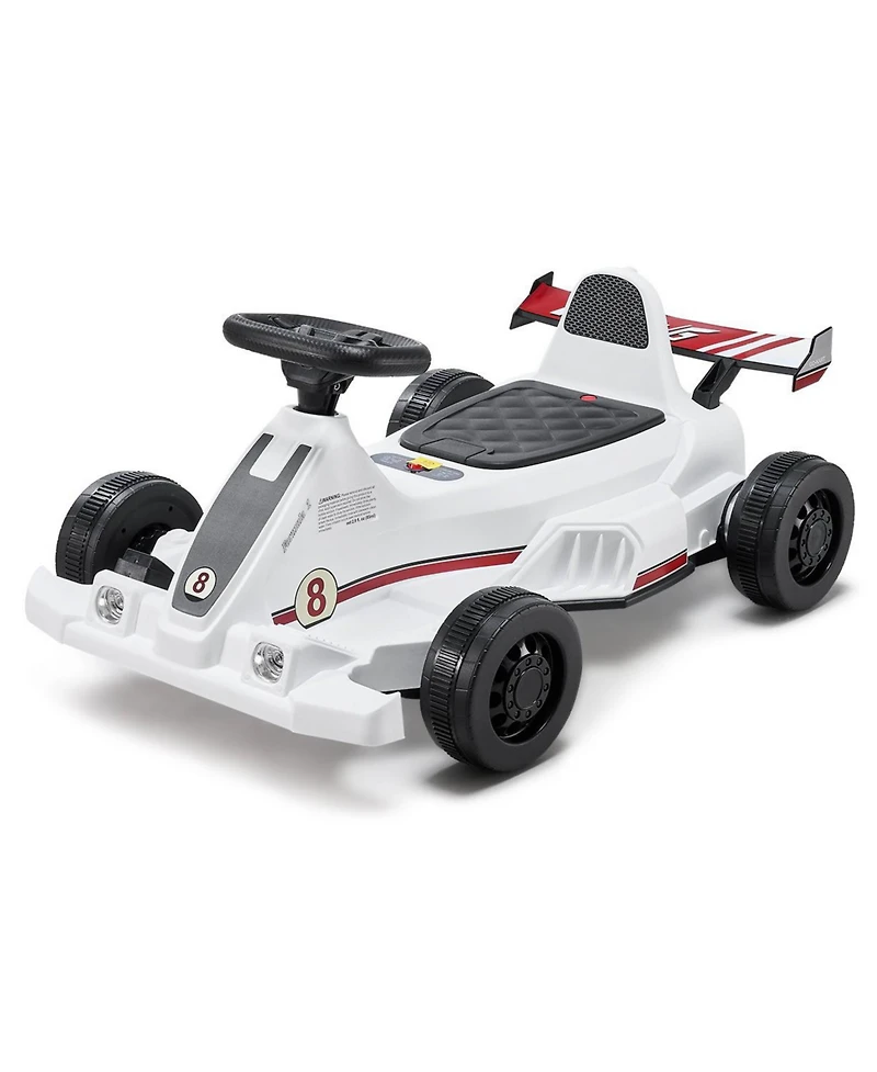 Mecale Electric Go Kart, 6V Battery, 2 Mph Speed, Pedal Racing Toy for Kids 2+, Led Headlight, Horn, Anti-Slip Tires, Max Load 44 lbs