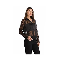 The Noli Shop Women's Vienna Lace Blouse - Fuchsia
