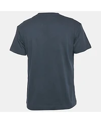 Pre-Owned Jacquemus Men's Navy Blue Logo Printed Cotton Crewneck T-Shirt