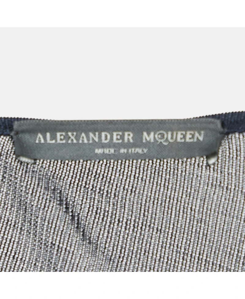 Pre-Owned Alexander Mcqueen Women's Navy Blue Jersey Asymmetric Dress