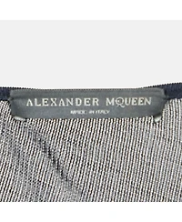 Pre-Owned Alexander Mcqueen Women's Navy Blue Jersey Asymmetric Dress