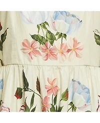 Pre-Owned Dolce & Gabbana Women's Light Green Floral Print Cotton Midi Dress