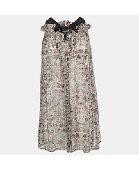 Pre-Owned Isabel Marant Women's Grey Printed Chiffon Silk Sleeveless Top
