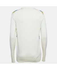 Pre-Owned Dolce & Gabbana Women's Multicolor/off-White Printed Silk Long Sleeve Top