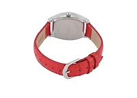 Peugeot Women's 26 x 32mm Cushion Shape Watch with Red Leather Band