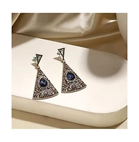 Sohi Women's Triangle Filigree Drop Earrings