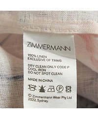 Pre-Owned Zimmermann Women's Pink Palm Tree Print Linen Halter Neck Maxi Dress