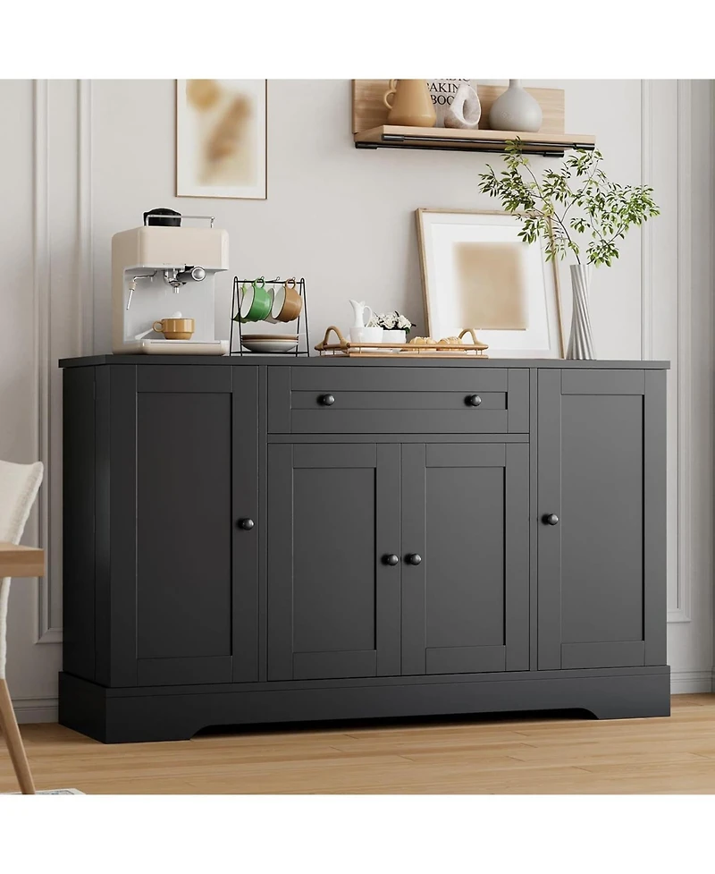 Gaomon Modern Wooden Sideboard Buffet Cabinet with Drawer, 4 Doors and Storage Shelves